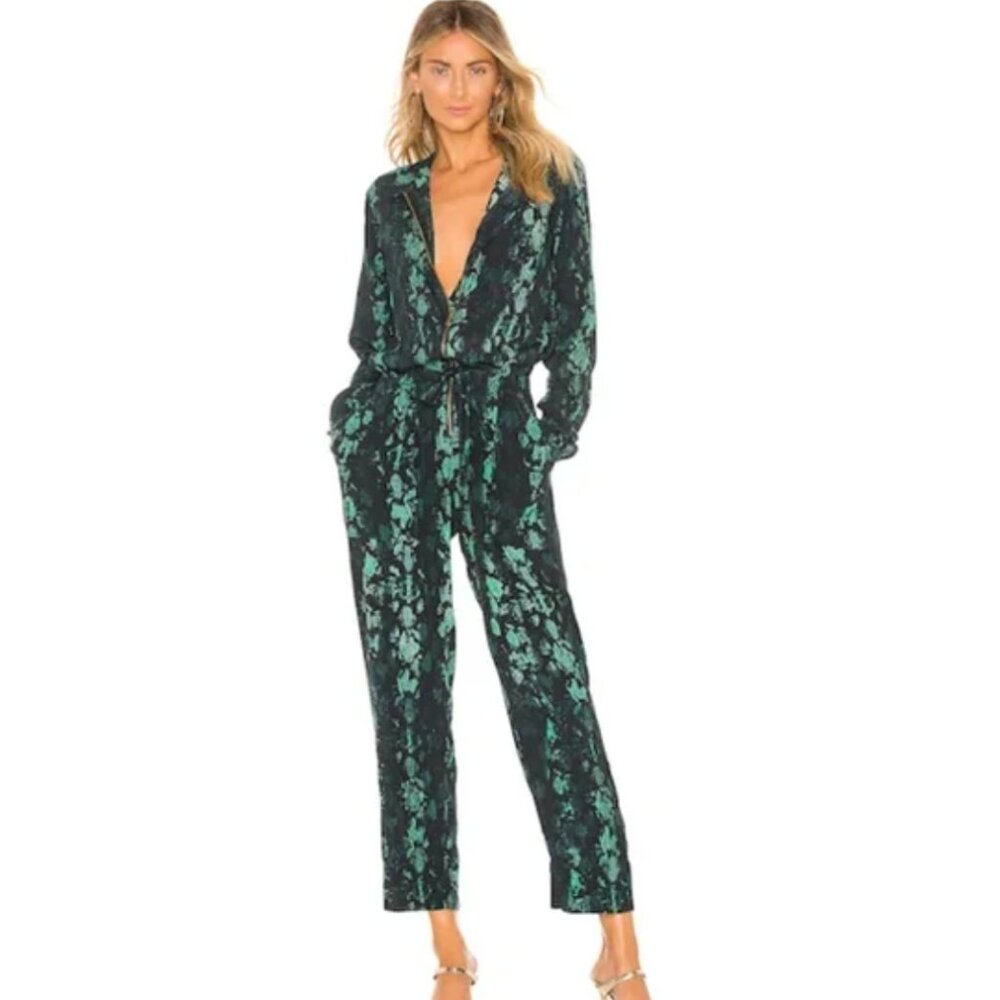 Cleobella  Lia Jumpsuit in Teal Snake from REVOLVE